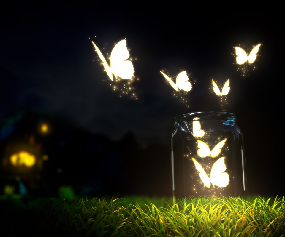 Das Light Butterflies Wallpaper 960x800