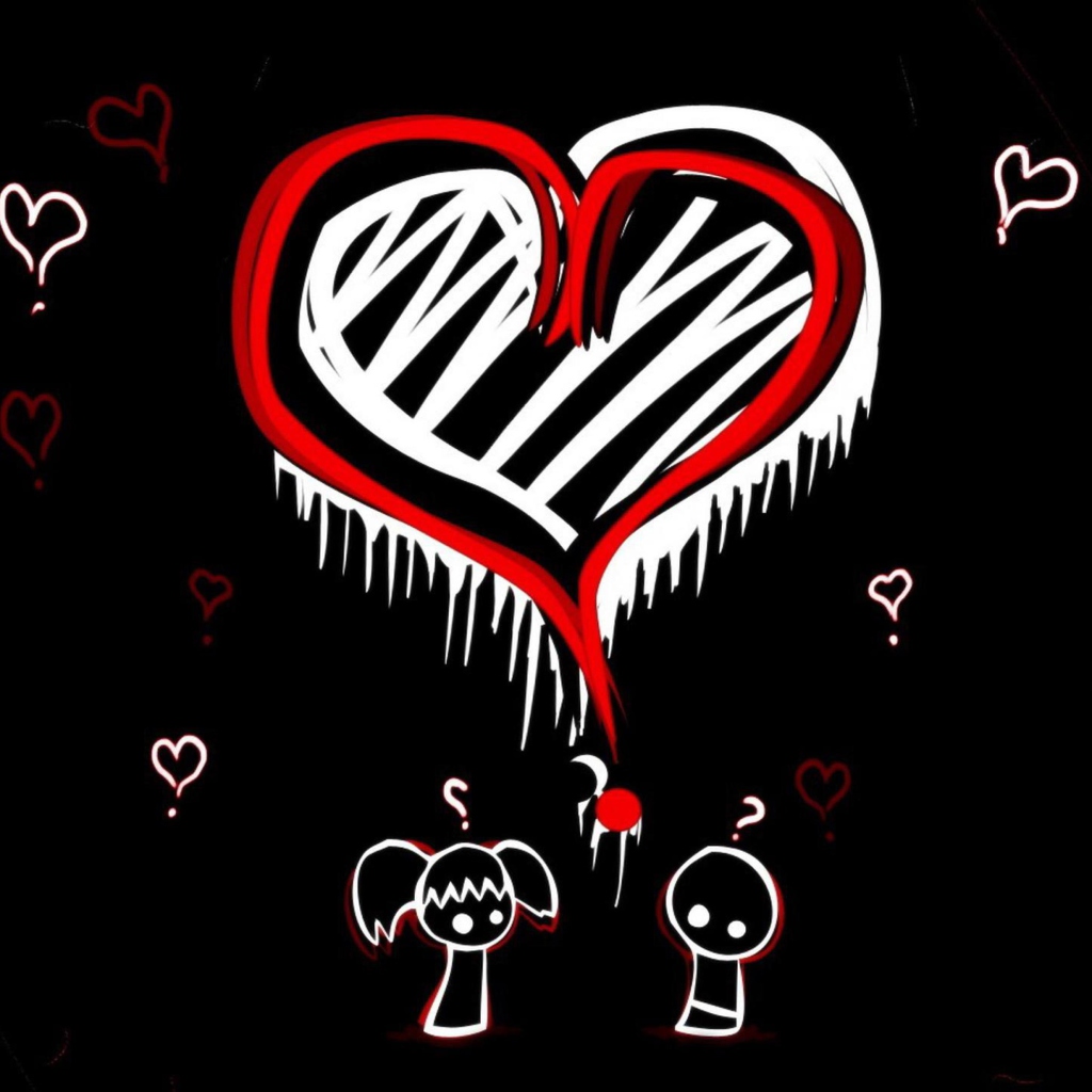 Emo Hearts wallpaper 1024x1024