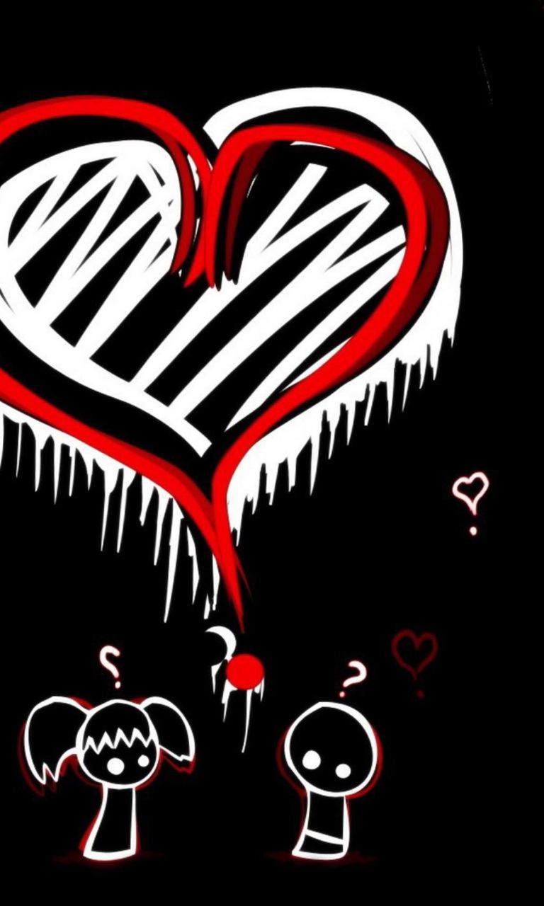Das Emo Hearts Wallpaper 768x1280