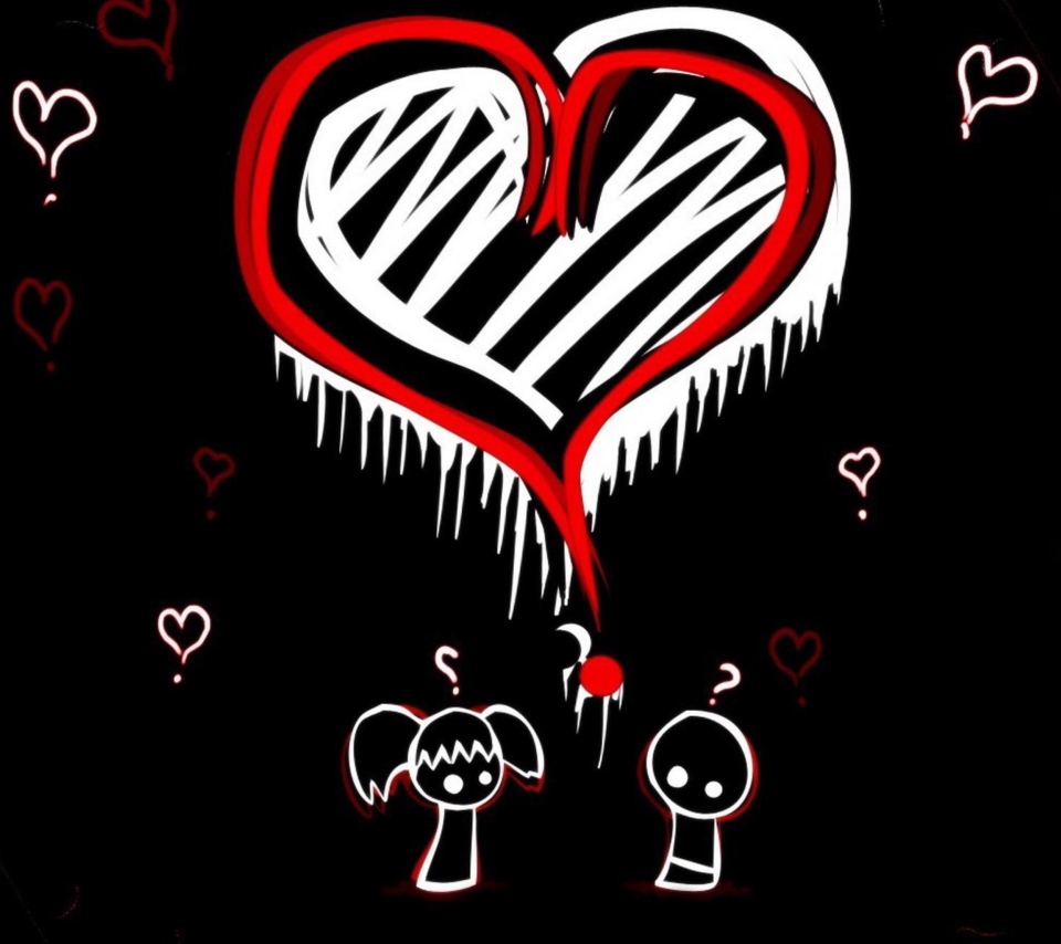 Das Emo Hearts Wallpaper 960x854