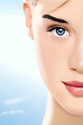 Girls Face wallpaper 320x480